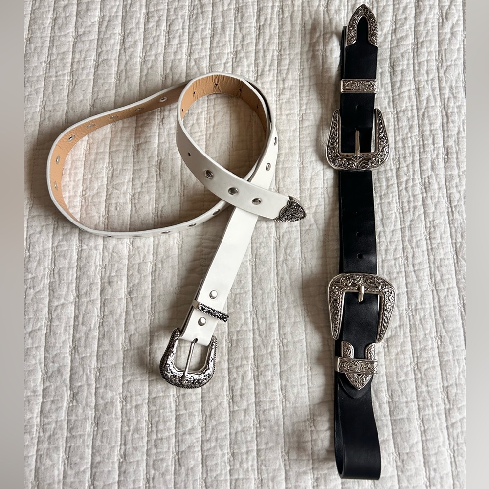 Western Engraved Double Buckle Belt Bundle